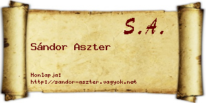 Sándor Aszter névjegykártya